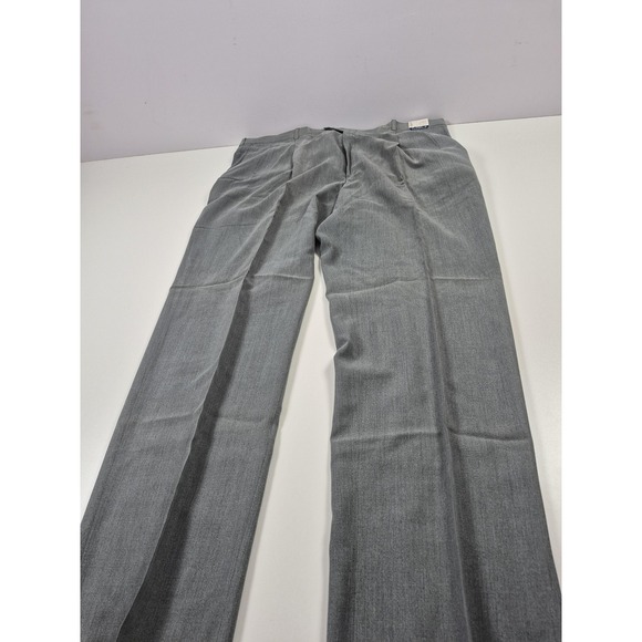 VTG Burberry London Dress Pants Men's 46x36 Burberry Blue Silk Wool Pleated